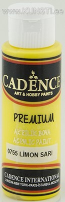 Акриловая краска Premium Cadence 0755 lemon yellow 70 ml  ― VIP Office HobbyART