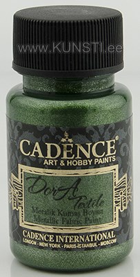 Tekstiilivärv Dora textile Cadence 1135 green / metallic fabric paint 1135 green 50 ml ― VIP Office HobbyART