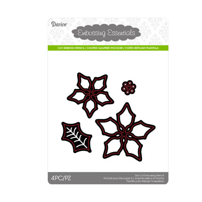 Die cut stencil 2014-38 pointsettia x4  ― VIP Office HobbyART