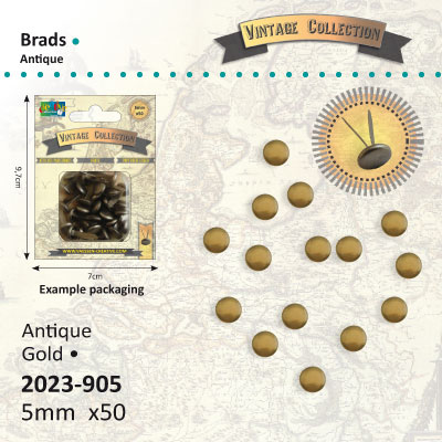 Brads Vintage 5mm x50 antic gold ― VIP Office HobbyART