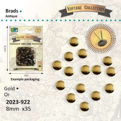Brads Vintage 8mm x35 gold ― VIP Office HobbyART
