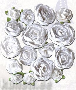 Цветы Creative elements white range english roses x16 ― VIP Office HobbyART