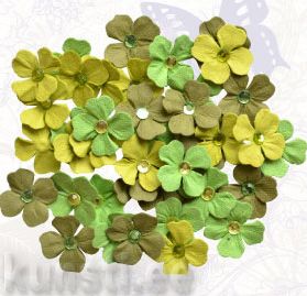 Цветы Creative elements handmade paper jewelled petals x40 green ― VIP Office HobbyART