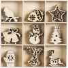 Wooden ornaments Christmas 4 10,5x10,5cm 45tk