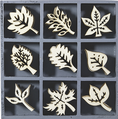 Деревянные орнаменты Leaves 10,5x10,5cm 45pcs ― VIP Office HobbyART