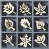 Wooden ornaments Leaves 10,5x10,5cm 45pcs