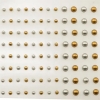 Adhesive half pearls 3+5mm 108pcs Gold - and Silver Metallic