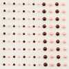 Adhesive half pearls 3+5mm 108pcs Grenadine