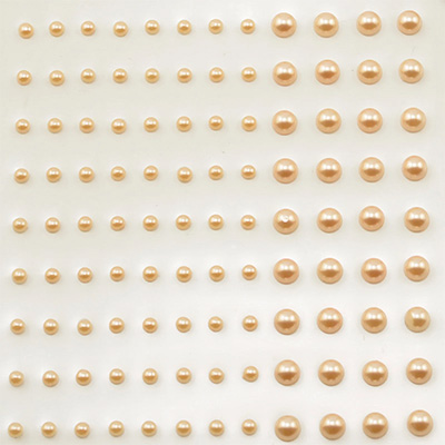 Adhesive half pearls 3+5mm 108pcs Creme ― VIP Office HobbyART