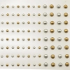 Adhesive half pearls 3+5mm 108pcs Mat Gold and Silver
