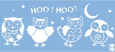 Stencils Marabu 15x33cm Funny Owls ― VIP Office HobbyART