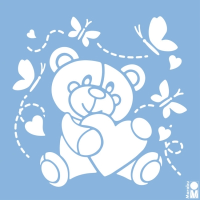 Трафарет шаблон Marabu 33x33cm Baby bear ― VIP Office HobbyART