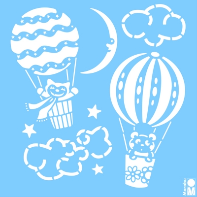 Трафарет шаблон Marabu 33x33cm Balloon Ride ― VIP Office HobbyART