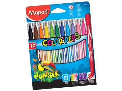 Фломастеры 12 цветов Maped ColorPeps Jungle ― VIP Office HobbyART