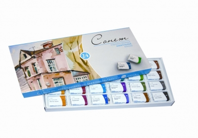 Набор акварельных красок "Сонет" 24цв картонная коробка ― VIP Office HobbyART