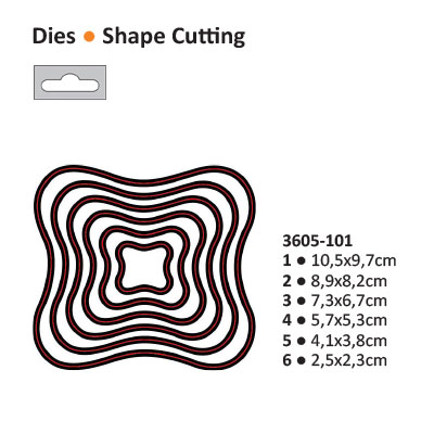 Die cut stencil 2014-07 wavy square 105x97mm  ― VIP Office HobbyART