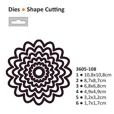 Die cut stencil 2014-16 loopy circle 108x108mm  ― VIP Office HobbyART