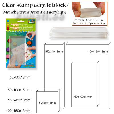 Clear stamp acrylic block "TOP" 18x60x100mm blister ― VIP Office HobbyART