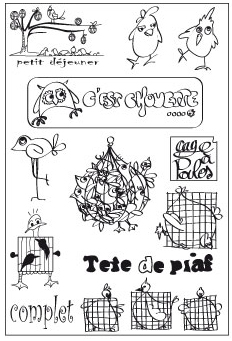 Clear stamp 10x15cm tete de piaf ― VIP Office HobbyART