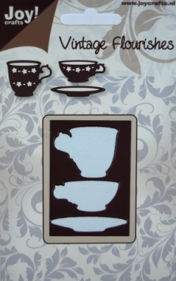 Dies Joy!Crafts 6003/0022 Vintage Flourishes mug/Cup + Saucer ― VIP Office HobbyART