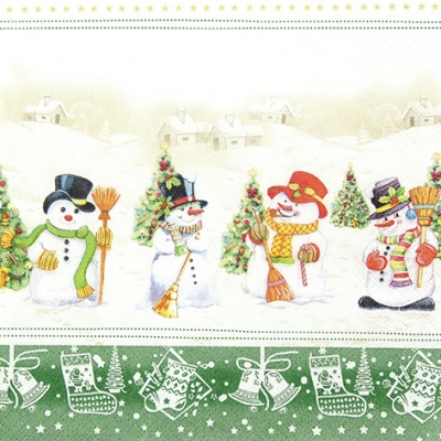 Салфетка для декупажа 611435 33 x 33 cm Snowman Meeting ― VIP Office HobbyART