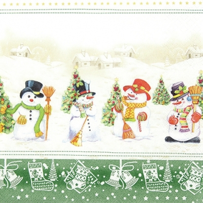 Napkin 611435 33 x 33 cm Snowman Meeting ― VIP Office HobbyART