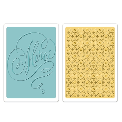 Sizzix BW textured impressions embossing folders 2pk merci ― VIP Office HobbyART