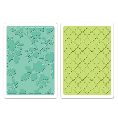 Sizzix BW textured impressions embossing folders 2pk rose vines ― VIP Office HobbyART