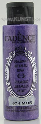 Акриловая краска Diamond metallic paint Cadence 674 purple 70 ml ― VIP Office HobbyART