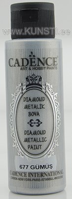 Акриловая краска Diamond metallic paint Cadence 677 silver 70 ml ― VIP Office HobbyART