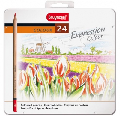 Набор цветых карандашей Bruynzeel Expression Colour 24 шт в метал.коробке ― VIP Office HobbyART