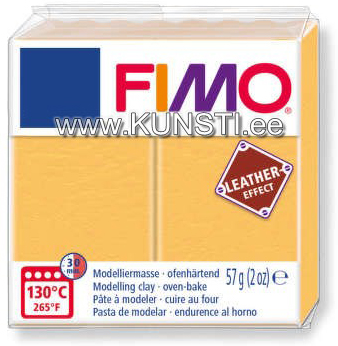 8010-109 Fimo Leather effect, 57gr, saffron yellow ― VIP Office HobbyART