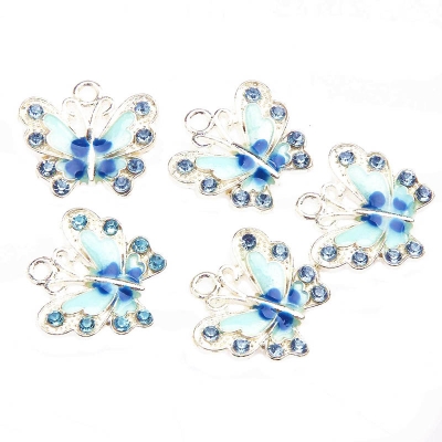 Butterfly charm light blue 1tk ― VIP Office HobbyART