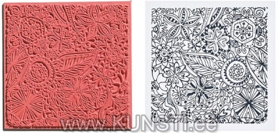Texture plate Cernit CE95005 9x9cm Flowers ― VIP Office HobbyART