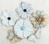 Printed Paris Petals - Blue, 6pcs 