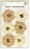 Burlap Paradise Flowers - Natural and Cream, 6pcs 