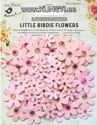 Handmade Flower - Sparkle Florettes Pearl Pink 80Pc ― VIP Office HobbyART
