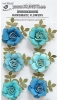 Handmade Flower - Pixie Rose Aqua Medley 6pc