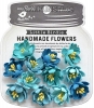 Handmade Flower - Elvina Aqua Medley 12pc
