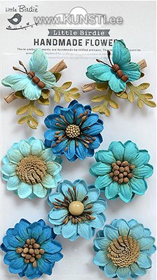 Handmade Flower - Arcadia Aqua Medley 8pc ― VIP Office HobbyART