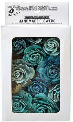 Handmade Flower - Whitney Aqua Medley 14pc ― VIP Office HobbyART