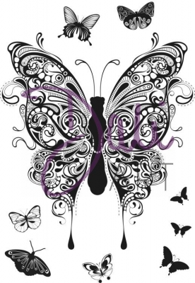 Clear stamp A6 - Henna Butterflies ― VIP Office HobbyART
