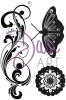 Clear stamp A6 - Flourish Butterfly Flower