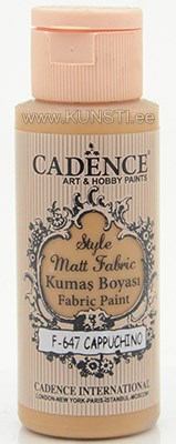 Tekstiilivärv Style matt fabric paint Cadence f-647 cappuchino  59 ml  ― VIP Office HobbyART