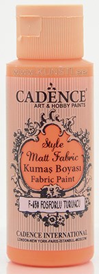 Tekstiilivärv Style matt fabric paint Cadence/ flouroscent f-650 orange  59 ml ― VIP Office HobbyART