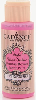 Tekstiilivärv Style matt fabric paint Cadence/ flouroscent f-652 pink  59 ml ― VIP Office HobbyART