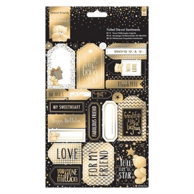 Die-cut Sentiments Foiled (2pk) - Forever Friends - Classic Decadence ― VIP Office HobbyART