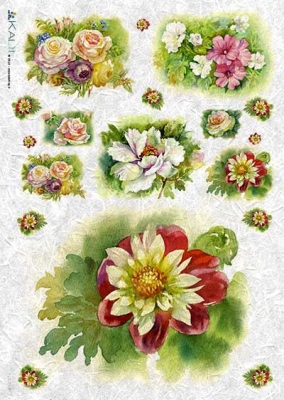 Rice decoupage paper FLO_0136 ― VIP Office HobbyART