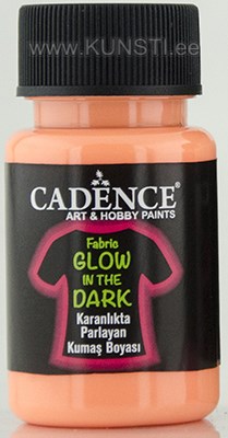 Флуоресцентная краска по текстилю Glow in the dark  orange  fabric paint Cadence 50ml ― VIP Office HobbyART
