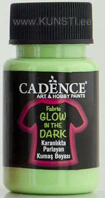 Флуоресцентная краска по текстилю Glow in the dark natural green fabric paint Cadence 50ml ― VIP Office HobbyART